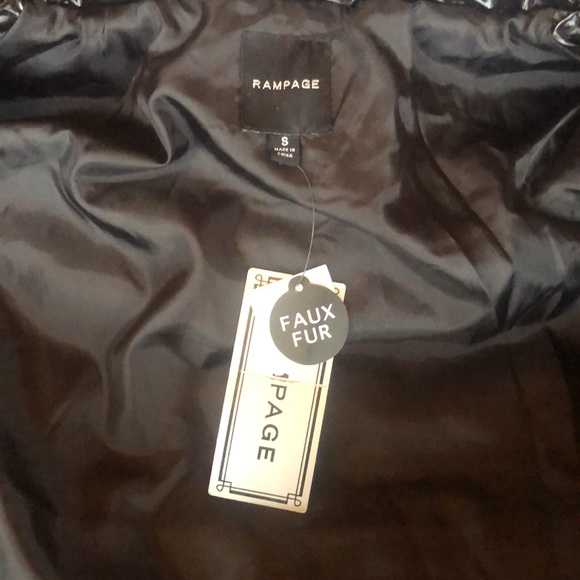 Rampage Shiny Faux Fur Puffer Jacket - Picture 11 of 12